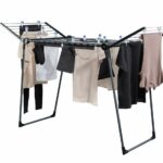 Leifheit Pegasus 180 Solid Black – Standfester Flügelwäscheständer mit 18 m Trockenlänge