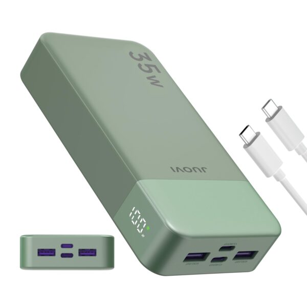 JUOVI 20000mAh Power Bank 35W mit USB-C – Schnellladung für alle Geräte
