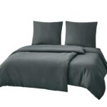 RUIKASI Bettwäsche 135x200 4teilig Anthrazit – Mikrofaser Set mit Reissverschluss