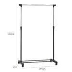 Amazon Basics Kleiderstange mit Rollen – Höhenverstellbar 134–161 cm – Bild 3
