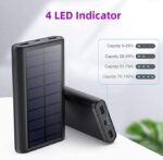 QTshine Solar Powerbank 26800mAh – USB-C Schnellladung mit 3 Ausgängen für iPhone & Samsung – Bild 6