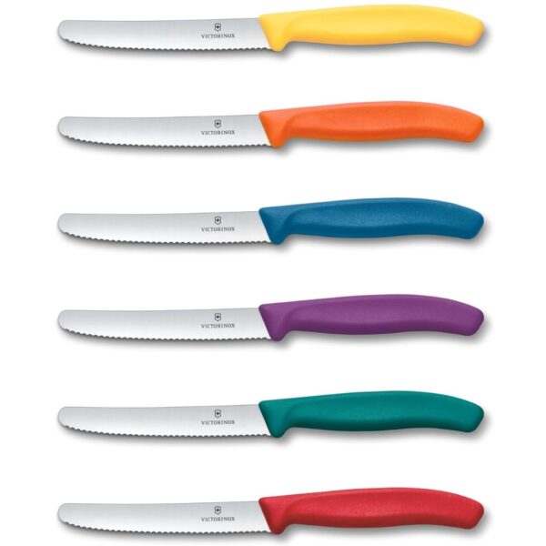Victorinox Swiss Classic Frühstücksmesser Set 6er – Wellenschliff für Brot & Gemüse