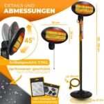 KESSER Infrarot Wickeltischstrahler 2000W – Heizstrahler mit Kippsicherung & Wandmontage – Bild 2
