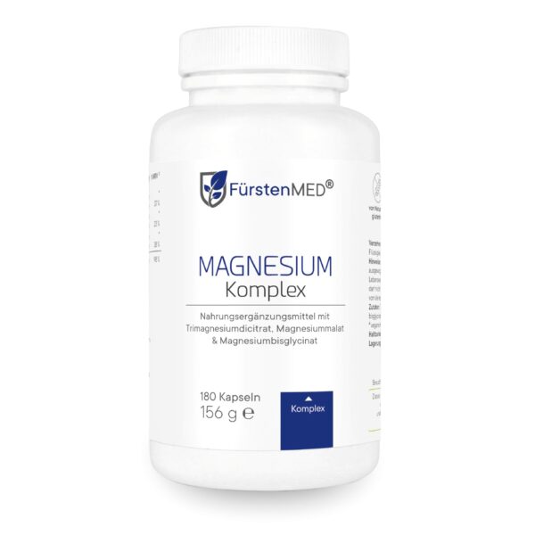 FürstenMED 180 Magnesium Komplex Kapseln – Hochdosiert mit Citrat, Malat & Bisglycinat