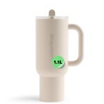 waterdrop Thermobecher 1,1L mit Strohhalm – Vakuumisoliert 12h Kühlleistung