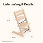 Stokke Tripp Trapp Stuhl Natur – Mitwachsender Hochstuhl für Babys bis Erwachsene – Bild 2