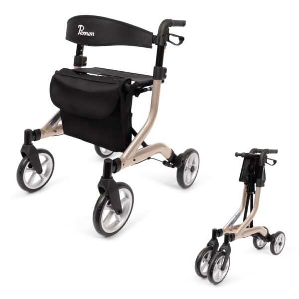 Parvum SuperLight Rollator 5,1 kg – ultraleichter Aluminium-Gehhilfe mit Sitz & Bremse