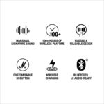 Marshall Major V Bluetooth Kopfhörer – 100h Spielzeit, Kabelloses Laden, Schwarz – Bild 12