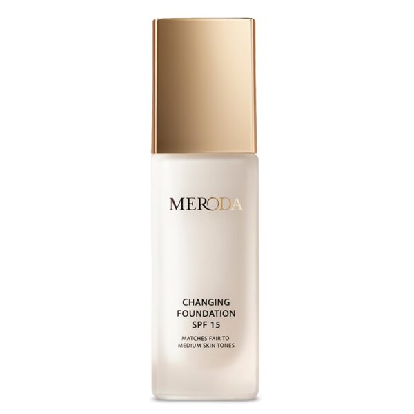Meroda Changing Foundation SPF 15 (Light to Medium) – Farbadaptive Foundation mit UV-Schutz für reife Haut