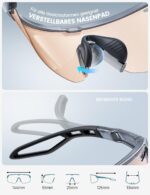 Lamicall Selbsttönende Fahrradbrille – UV400 Sportbrille mit TR90 Ultraleichtrahmen – Bild 6