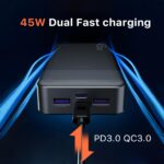 JUOVI 20000mAh Power Bank 45W – USB-C PD3.0 Schnellladestation für MacBook & iPhone – Bild 3