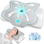 Fwiull Ergonomisches Nackenkissen Memory Foam – Orthopädische Nackenstütze für erholsamen Schlaf