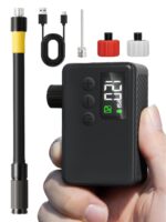 GPUTEK Elektrische Fahrradpumpe 120 PSI – Kabellos mit LED-Druckmesser für alle Ventiltypen