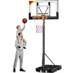 Yohood Basketballkorb 100–305 cm Höhenverstellbar – Outdoor Ständer mit bruchsicherer PC-Rückwand