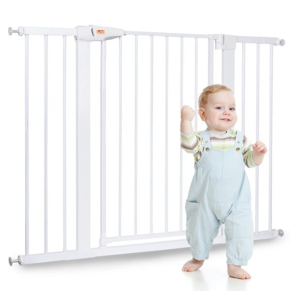 LAOYE Treppenschutzgitter 92 cm – Druckhalter ohne Bohren, 75–124 cm Breite