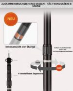 AVOFOREST Teleskop-Zeltstange 88–265 cm – Aluminium Stützbügel für Zelte & Sonnensegel (2er-Set) – Bild 4