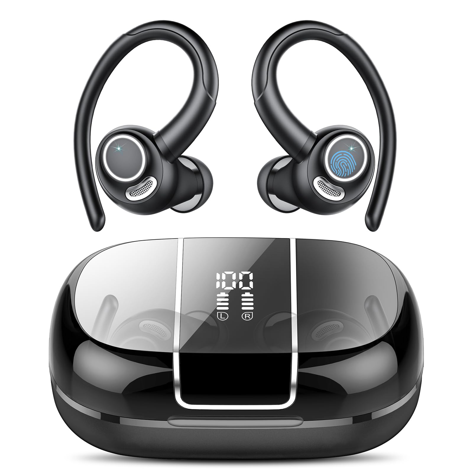 610RqF1vP4L._SY1600_.jpg Csasan Bluetooth 5.3 Sport-Earbuds mit Ohrbügel – 48h Akku, IPX7 wasserdicht, 4 ENC Mikrofone – Bild 1