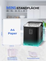 FOHERE Eiswürfelmaschine – 14 kg/24h mit Selbstreinigung & 2 Grössen für Küche – Bild 5
