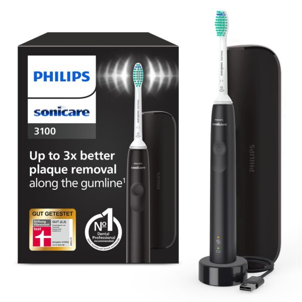 Philips Sonicare 3100 Schallzahnbürste mit Andruckkontrolle – Professionelle Mundpflege für Zuhause & Unterwegs