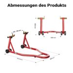 Wiltec Motorradständer Hinterrad 200-340 mm – Montageständer bis 450 kg – Bild 3