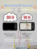 HelloBaby Babyphone HB6550 mit 5-Zoll Display, 355° Kamera & 30h Akku – Sicheres Videophone ohne WLAN – Bild 4