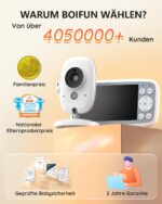 BOIFUN Babyphone mit Kamera – 4 Zoll 720P Monitor, WLAN-frei, 10h Akku & Nachtsicht – Bild 2