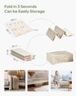 BG-BABYGO Krabbelmatte 147x177 cm – Faltbare Spielmatte aus XPE-Schaumstoff für Babys – Bild 6