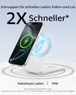 XNYAND 3 in 1 Ladestation – Magnetische Induktive Ladefläche für iPhone, Apple Watch & AirPods – Bild 2