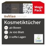 Satino Kosmetiktücher Grosspackung – 40 Boxen à 100 Tücher, 2-lagig, Made in Germany