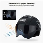 Ergocar Offener Motorradhelm mit Sonnenblende – ABS-Schale mit EPS-Schutz für sicheres Fahren – Bild 4