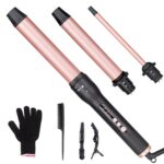UNOBEY 3 in 1 Lockenstab Set mit austauschbaren Keramik Fässern 9–32 mm – Profi-Hairstyler