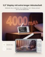 CZEview Babyphone mit 5,5" Monitor & App – Nachtsicht & 2-Wege-Audio für Eltern – Bild 6