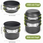 Odoland 10-teiliges Camping Kochgeschirr Set – Leicht & Kompakt für Outdoor-Abenteuer – Bild 2