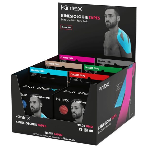 Kintex Kinesiologie-Tape Classic 6er Set – Elastisches Physio-Tape für Sportverletzungen