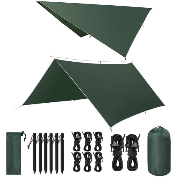 VOSOIR Camping Zeltplane 3x3M wasserdicht – UV- & Regenschutz mit Aluminiumstiften