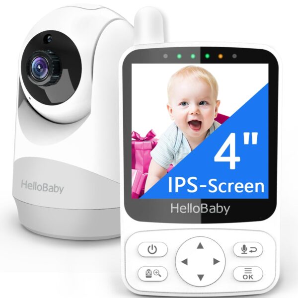 HelloBaby Babyphone mit Kamera – 29h Akkulaufzeit, Pan-Tilt 318°, Infrarot-Nachtsicht