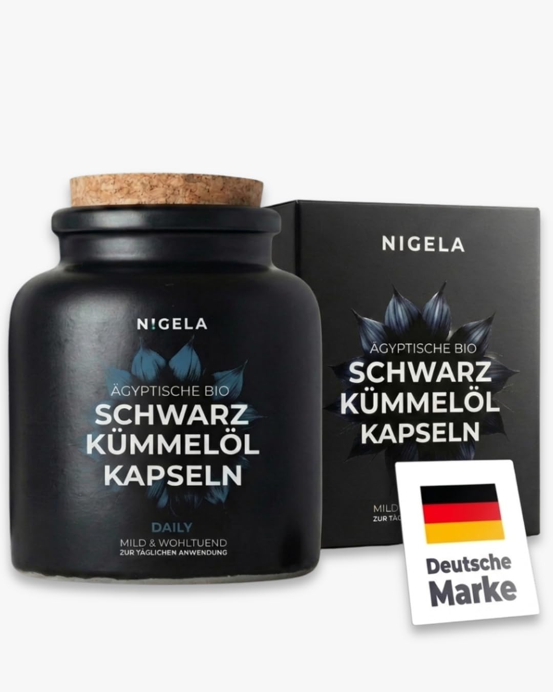 614KMVvipcL._SY1350_.jpg Nigela Schwarzkümmelöl Kapseln DAILY – 180 Bio Kapseln kaltgepresst für tägliche Gesundheit – Bild 1