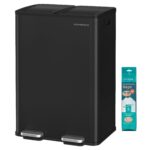 SONGMICS Tretmülleimer 2 x 30 L mit Softclose – Doppel-Abfalleimer für die Küche