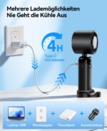 KIMMOO Handventilator mit Eiskühlung – 21000 U/min, 199 Stufen, 14h Akku, 3-in-1 – Bild 7