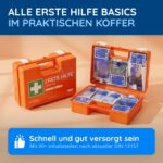 FLEXEO Erste-Hilfe-Koffer DIN 13157:2021 – Verbandkasten gefüllt mit Wandhalterung für Betrieb & Zuhause – Bild 3