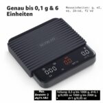 NUTRI FIT Mini-Kaffeewaage mit Timer – Espresso-Waage 2kg/0,1g USB-C, tragbar – Bild 2