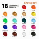 Shuttle Art Acrylfarben Set mit 18 Farben à 250ml – Künstlerqualität für alle Oberflächen – Bild 3