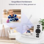 HelloBaby HB2438 Babyphone mit Kamera – 3,2 Zoll Display, Nachtsicht & 305 m Reichweite – Bild 7