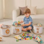 Tidelit 3-teiliges Aufbewahrungskorb-Set mit Tiermotiven – Kinderzimmer Organizer für Spielzeug & Kleidung – Bild 2
