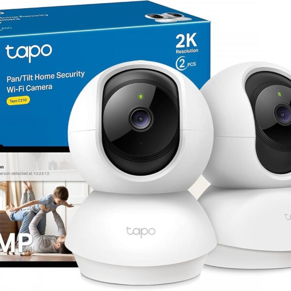 Tapo C210 WLAN IP Kamera 3MP mit 360° Schwenk & Nachtsicht – 2er Set Überwachungskamera