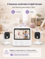 BURNNOVE Babyphone mit Kamera – 720P HD, 96H Akku, ohne WLAN für sicheres Babymonitoring – Bild 7