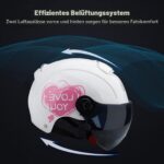 Ergocar Offener Motorradhelm mit Sonnenblende – ABS-Schale mit EPS-Schutz für sicheres Fahren – Bild 3