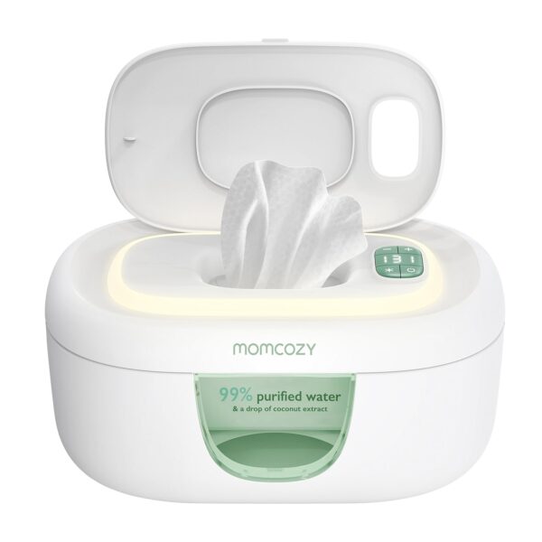 Momcozy Feuchttuchwärmer mit Federdesign – 4 Heizmodi & Nachtlicht für Babys