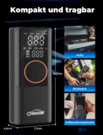 Oasser Elektrische Luftpumpe 6000mAh – Tragbarer Kompressor mit Dualer Anzeige für Auto, Motorrad & Fahrrad – Bild 7
