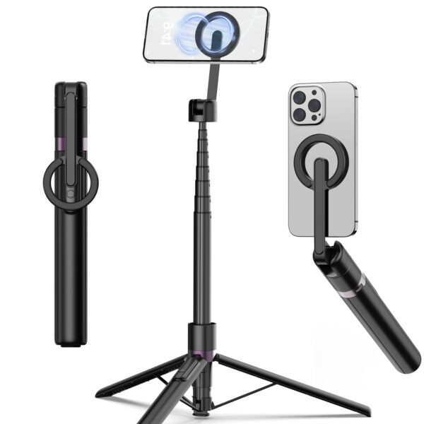 TONEOF 173cm Magnetisches Selfie Stick Stativ – MagSafe Handyhalter mit Fernbedienung